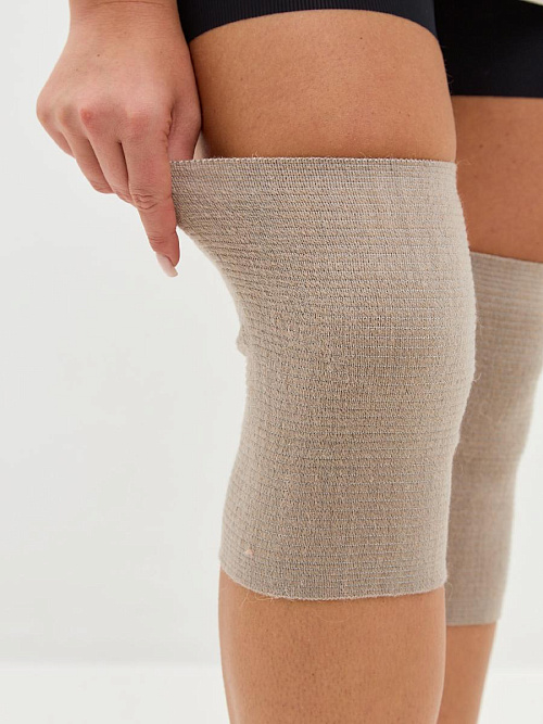 Налокотник / Наколенник эластичный согревающий «Зима+Лето» из собачьей шерсти и хлопка 